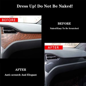 ABS voiture accessoires décoration LHD tableau de bord contrôle Central revêtement d'habillage moulures intérieures pour <span class=keywords><strong>Tesla</strong></span> modèle <span class=keywords><strong>X</strong></span> modèle S 2019 - Product Image 3