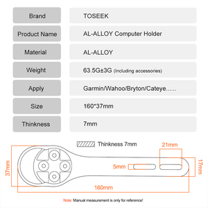 Soporte para Ciclocomputador TOSEEK, Soporte para Cronómetro de Aluminio, Soporte para <span class=keywords><strong>GPS</strong></span> de Bicicleta, Soporte para Bicicleta, Accesorios para Bicicleta para Polar, <span class=keywords><strong>Bryton</strong></span>, Wahoo - Product Image 2