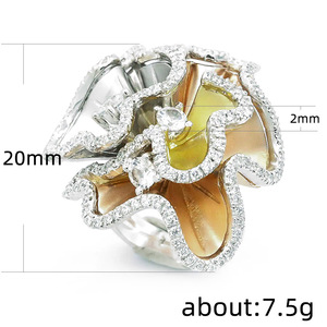 Anello da Donna F427 in Oro Bianco con Diamanti Naturali Taglio Brillante Rotondo, Gioiello Nuziale, Pietra Principale Colore D - Product Image 5