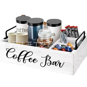 กล่องเก็บของบาร์กาแฟไม้โครงไม้เนื้อแข็งสไตล์ย้อนยุคออแกไนเซอร์ครัวอเนกประสงค์ - Product Image 5
