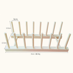 Fabricantes Suministros de cocina Escurridor de platos de madera Estante de almacenamiento de exhibición de madera Escurridor de pino - Product Image 2