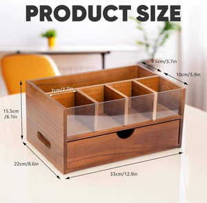Organisateur de station à <span class=keywords><strong>café</strong></span> en bois, boîte à sachets de thé, support pour dosettes K-Cup, tiroir de rangement, accessoires de bar à <span class=keywords><strong>café</strong></span> rustiques pour comptoir - Product Image 2