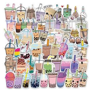 50 pièces dessin animé breloques lait thé dessin animé bulle thé boisson décalcomanies perle lait mignon Boba thé autocollant pour pour bouteille ordinateur portable - Product Image 2