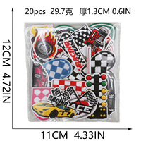 Patchs personnalisés en forme de voiture, brodés, thermocollants, en PVC, avec sequins, pour casquettes, motif drapeau à carreaux de course, en tissu denim