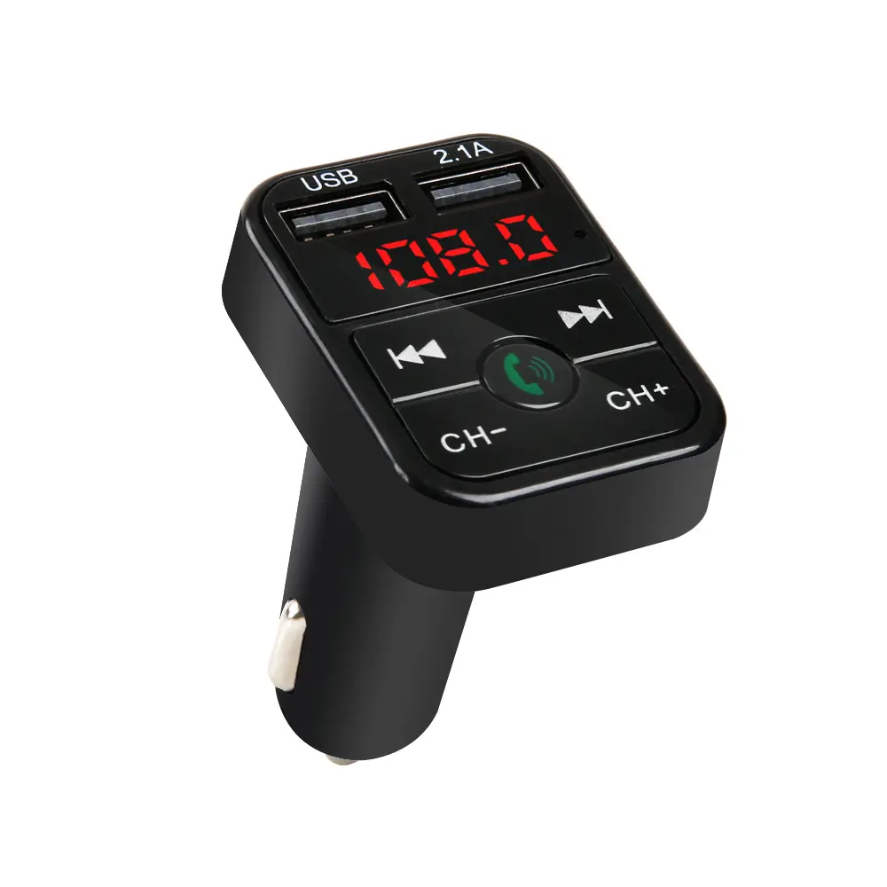 Carb2 Wireless 5.0 FM Transmitter Handsfree Audio Receiver Auto MP3 Player With 2.1A Dual USB Fast Charger