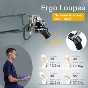 NICEDEN, хорошее качество, стоматологическая Эрго лупа, увеличительная оптическая линза 4x5x6x с регулируемым рабочим расстоянием с фарами - Product Image 4