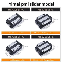 Rail de guidage linéaire PMI, bloc carré à roulement, série MSA, alliage de haute qualité, acier inoxydable, grande capacité de charge pour l'automatisation CNC