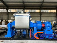 Malaxeur pétrisseur Sigma à double lame en Z, à chauffage électrique sous vide, à décharge hydraulique inclinable, à double enveloppe, facile à nettoyer, pour production en série