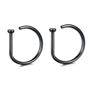 Anneau de nez en acier inoxydable plaqué or noir, bijou corporel classique unisexe pour usage quotidien, bijoux de piercing - Product Image 3