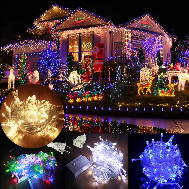 100 LED Colorful Fairy Lights String Waterproof Plastic Outdoor Lighting for Christmas Bedroom Garden Party Decoration