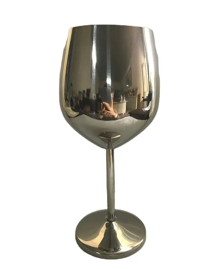 Thanh lịch Nickel đánh bóng kim loại rượu vang thủy tinh dài xử lý rượu vang Kính Hot Bán chất lượng tốt nhất rượu vang Kính