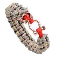 Bracelet en paracorde avec LOGO personnalisé et manilles ajustables en acier inoxydable pour bijoux et composants