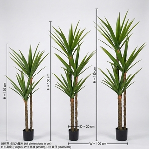 OH Arbre artificiel Yucca <span class=keywords><strong>Elephantipes</strong></span> à toucher réel, plante du désert de luxe pour la décoration de maisons, bureaux et espaces commerciaux de style Mid-Century Modern - Product Image 4
