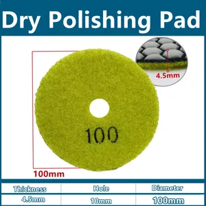 4 Zoll/100 mm Diamant-Trockenpolierpads, Körnung # 50 Feine Schleifscheiben Steinpolierer für Granit, Marmor und Beton - Product Image 3