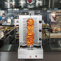 Machine à shawarma électrique professionnelle de comptoir en acier inoxydable gris argenté SUS201 8000W 220-240V 50-300 pour hôtels et restaurants