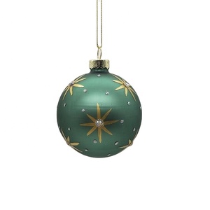 Boules de Noël <span class=keywords><strong>en</strong></span> <span class=keywords><strong>verre</strong></span> <span class=keywords><strong>soufflé</strong></span> à la main de haute qualité, personnalisées, vertes, 8 cm, 3 couleurs, suspendues, pour la décoration de la maison - Product Image 6