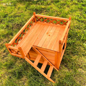Niche extérieure en bois, niche extérieure pour animaux de compagnie, <span class=keywords><strong>cage</strong></span> pour animaux de compagnie, lit pour chien avec escalier - Product Image 2