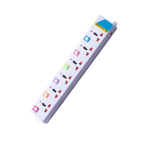 Regleta de alimentación universal estándar de Oriente Medio con 6 tomas, interruptores individuales de color, IP44, 10A, 2500W