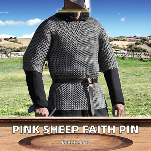 Hauberk de malla de acero dulce de 9 mm – Armadura de malla remachada redonda – Disfraz medieval para LARP y recreación histórica - Product Image 2