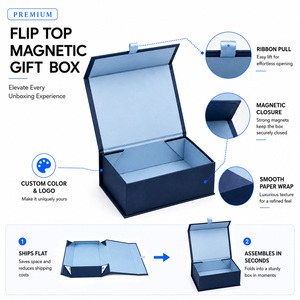 Wholesale Custom Logo Luxury <b>Magnetic</b> Closure Rigid Cardboard Flip Lid <b>Gift</b> <b>Box</b> Foldable Packaging <b>Box</b> - Product Image 2