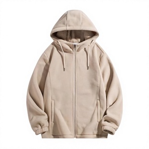 Custom Logo <b>Men</b> Summer <b>Fleece</b> & Sherpa Lined Zip-Up Hoodie Digital Printing Plain Dyed Casual Streetwear - Product Image 4