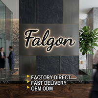 Lettres rétroéclairées personnalisées, logo 3D Halo Lit, signalétique en acier inoxydable brossé, signalétique de réception d'hôtel, vente en gros, usine OEM ODM