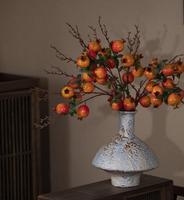 Vase de style zen chinois traditionnel, vase hydroponique en poterie brute fait main