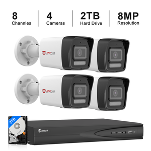 8MP 4K POE Bullet <b>Camera</b> System US Stock 4PCS with 8CH NVR 2TB HDD Human Vehicle Detection Smart Dual <b>Light</b> <b>Security</b> <b>Camera</b> IP67 - Product Image 1
