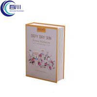 Caja de Regalo Personalizada con Forma de Libro, Impresión de Logotipo y Patrón, con Bandeja Interior para Productos de Maquillaje o Cuidado de la Piel