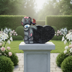 Escultura de Oso de Peluche Tradicional Americano para Lápida de Granito con 1 Año de Garantía - Product Image 1