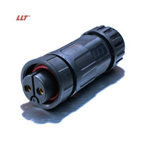 Connecteur étanche LLT 600V 20A M19 à baïonnette, fiche mâle et femelle, 2 broches, type à vis pour câble