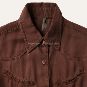 Abito Camicia Lungo al Ginocchio da Donna in Stile Country Western Boho Floreale Intrecciato, Personalizzato di Alta Gamma OEM/ODM, Vendita all'Ingrosso - Product Image 3
