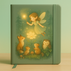 Cuaderno con Cubierta de Cuero Estilo Elfo del Bosque para Niñas: Diario con Estética Mágica de la Tierra Encantada - Product Image 1