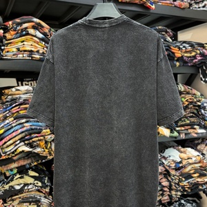 T-shirts tricotés oversize Y2K à imprimé graphique pour hommes, 100 % coton respirant, style streetwear vintage délavé, manches courtes, vente en gros - Product Image 3