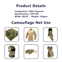 US NWU AOR2 Type III Camo Polyester 75D Bird Eye Mesh Tissu Léger Oeillet Tricoté Tissu Utilisé Pour/Gants/Vêtements Tissus