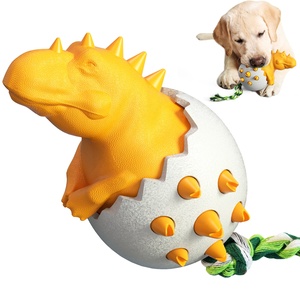 2026 HOT Cute Dog <b>Toy</b> Durable TPR Interactive Dinosaur <b>Eggs</b> Molar Teeth Clean Indestructible Tough Dog Chew <b>Toy</b> - Product Image 1