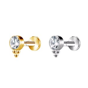 <b>Titanium</b> Lip <b>Stud</b> Earrings 1.2x8mm F136 Stainless Steel Ball With Diamond For Lip Piercing Unisex Jewelry - Product Image 5