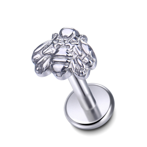 Titanio serpente/<span class=keywords><strong>ape</strong></span>/piuma filo interno Labret anelli a bottone orecchio cartilagine Tragus elica orecchino Piercing <span class=keywords><strong>donna</strong></span> gioielli 16G - Product Image 2