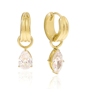 Pendientes de tuerca de moissanita VVS GRA de corte redondo con diseño de cola de pez de líneas simples, rellenos de oro de 14K, joyería de uso diario para mujer - Product Image 5