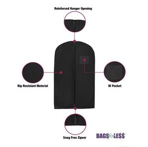 Échantillon gratuit : Nouvelle housse de vêtement respirante noire de 54 pouces pour costume/robe - Product Image 2