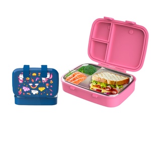 Boîte à lunch bento pour bébés et enfants, 3 compartiments, sans BPA, compatible <span class=keywords><strong>lave</strong></span>-<span class=keywords><strong>vaisselle</strong></span>, conforme aux normes CPC LFGB FDA. - Product Image 1