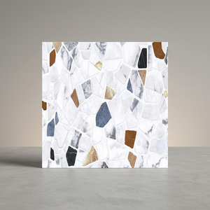 Terrazzo Blanc Robuste Extérieur 400x400mm Carreaux Avec Résistance 12mm Par Novac Céramique - Product Image 1