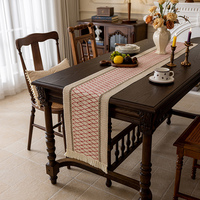 Nouvelle Tendance Chemin de Table Floral Tissé en Coton et Lin Luxe Léger Anti-plis Résistant à l'Usure Écologique pour Mariage et Maison