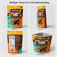 Sachets Doypack refermables de qualité alimentaire pour chips avec fermeture éclair, conception personnalisée et encoche de déchirement
