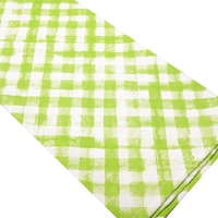 Paño de Cocina de Algodón para Restaurante, Diseño a Cuadros con Estampado de Pollo Verde, 18x30 Pulgadas, Lavable, Resistente al Aceite, Marca WUJI, Origen China