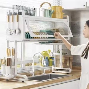 Công Suất Lớn Tổ Chức <span class=keywords><strong>2</strong></span>-Tier Carbon Thép Nhà Bếp Lưu Trữ Món Ăn <span class=keywords><strong>drainer</strong></span> Khô Giá Trong Các Bồn Rửa - Product Image 4