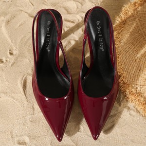 Chaussures à Talon Haut Aiguille Bout Pointu Échancré Nouveau Modèle Élégant en Cuir Artificiel pour <span class=keywords><strong>Femme</strong></span>, Été 2025 - Product Image 6