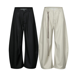 2025 Unisex CleanFit, pantalones <span class=keywords><strong>de</strong></span> <span class=keywords><strong>vestir</strong></span> Retro americanos para <span class=keywords><strong>hombre</strong></span>, pantalones informales holgados, <span class=keywords><strong>dobladillo</strong></span> caído, <span class=keywords><strong>dobladillo</strong></span> curvo, tallas, Oficina Vintage - Product Image 1
