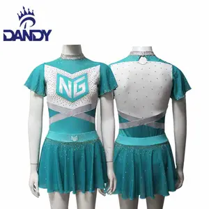 Adult Quality Rhinestone Competitions Uniform 2024 Latest Design Cheerleading Uniforms