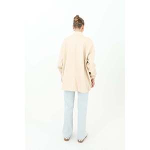 <b>Leather</b> Front Zip Blouson <b>Jacket</b> Women Windproof Full Sleeve Woven <b>Brown</b> - Product Image 3